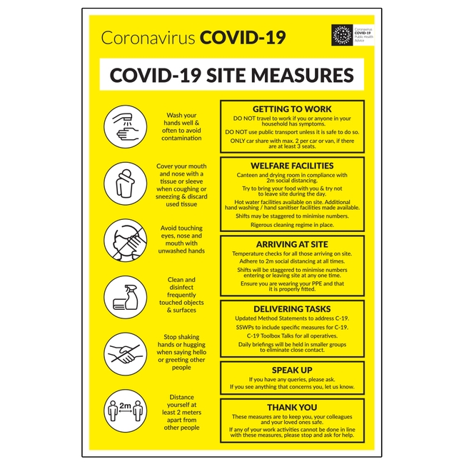 COVID-19 Site Measures Sign